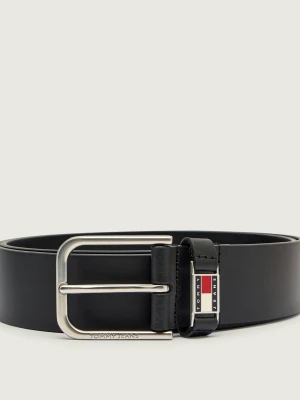 Tommy Jeans Skórzany pasek Scanton czarny