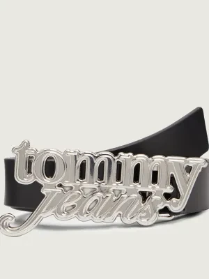 Tommy Jeans Skórzany pasek SCRIPT BOLD 3.0