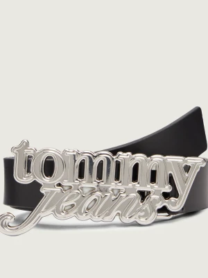 Tommy Jeans Skórzany pasek SCRIPT BOLD 3.0