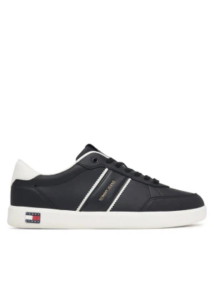 Tommy Jeans Sneakersy Lightweight Flag Leather Court EM0EM01758 Czarny