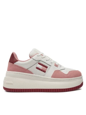 Tommy Jeans Sneakersy Retro Basket Flatform Mix EN0EN02654 Różowy