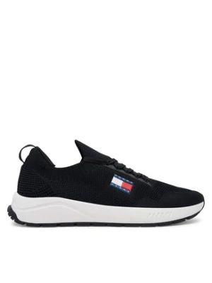 Tommy Jeans Sneakersy Runner Kntitted EM0EM01555 Czarny