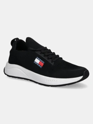 Tommy Jeans sneakersy RUNNER KNTITTED męskie kolor czarny EM0EM01555