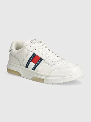 Tommy Jeans sneakersy skórzane THE BROOKLYN LEATHER kolor biały EM0EM01429