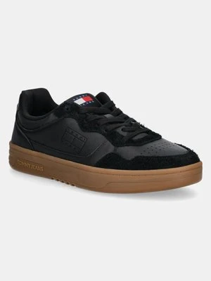 Tommy Jeans sneakersy skórzane TJM CUPSOLE LEATHER MIX kolor czarny EM0EM01566