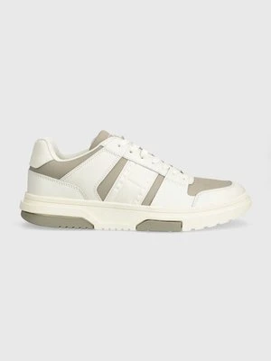 Tommy Jeans sneakersy skórzane TJM LEATHER CUPSOLE 2.0 kolor beżowy EM0EM01283