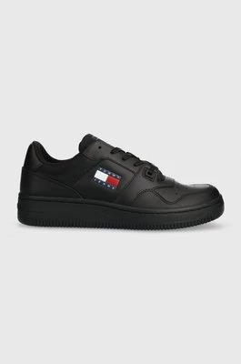 Tommy Jeans sneakersy skórzane TJM RETRO BASKET ESS kolor czarny EM0EM01395