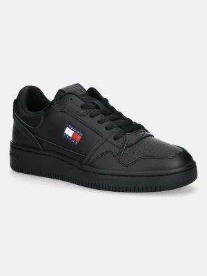 Tommy Jeans sneakersy skórzane TJM RETRO BASKET męskie kolor czarny EM0EM01612