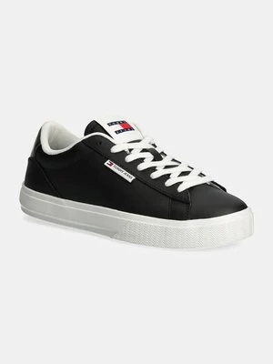 Tommy Jeans sneakersy skórzane TJW CUPSOLE SNEAKER METALLIC kolor czarny EN0EN02686