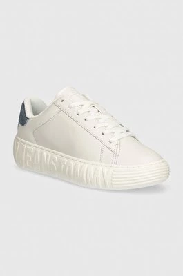 Tommy Jeans sneakersy skórzane TJW FANCY LEATHER CUPSOLE kolor biały EN0EN02575