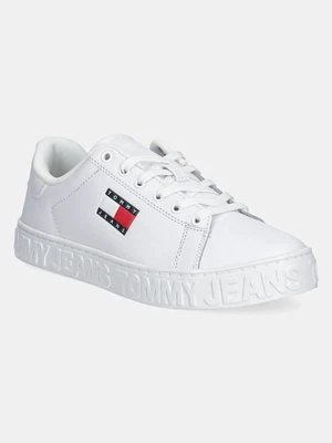 Tommy Jeans sneakersy skórzane TJW LOGO SNEAKER ESS kolor biały EN0EN02703