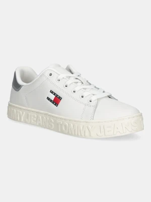 Tommy Jeans sneakersy skórzane TJW LOGO SNEAKER ESS kolor biały EN0EN02703