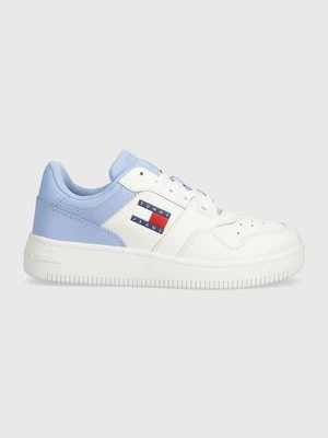 Tommy Jeans sneakersy skórzane TJW RETRO BASKET ESS kolor niebieski EN0EN02505