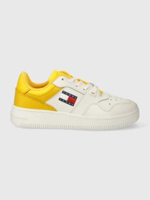 Tommy Jeans sneakersy skórzane TJW RETRO BASKET ESS kolor żółty EN0EN02505