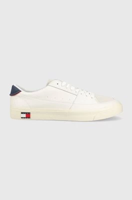 Tommy Jeans sneakersy skórzane TOMMY JEANS VULCANIZED ESS kolor biały EM0EM01106