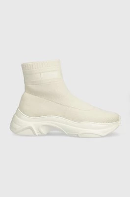 Tommy Jeans sneakersy SOCK BOOT MONOCOLOR kolor beżowy