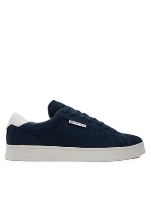 Tommy Jeans Sneakersy Tjm Leather Low Cupsole Suede EM0EM01375 Granatowy