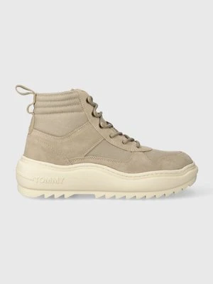 Tommy Jeans sneakersy TJM MIX MATERIAL BOOT kolor beżowy EM0EM01245