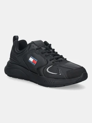 Tommy Jeans sneakersy TJM RUNNER LEATHER męskie kolor czarny EM0EM01621