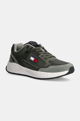 Tommy Jeans sneakersy TJM RUNNER MIX MATERIAL kolor zielony EM0EM01494