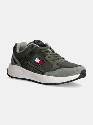 Tommy Jeans sneakersy TJM RUNNER MIX MATERIAL kolor zielony EM0EM01494