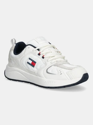 Tommy Jeans sneakersy TJM RUNNER MIX MATERIAL męskie kolor biały EM0EM01581