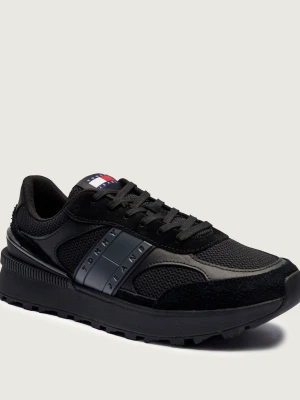 Tommy Jeans Sneakersy TJM TECHNICAL RUNNER ESS | z dodatkiem skóry czarny