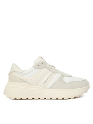 Tommy Jeans Sneakersy Tjw Cleated Runner Suede Mix EN0EN02921 Écru