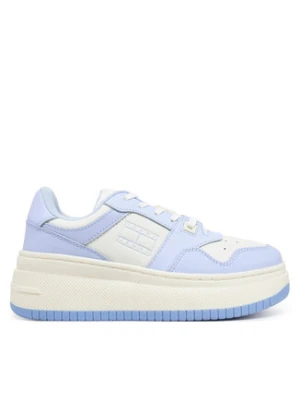 Tommy Jeans Sneakersy Tjw Retro Basket Flatform Ess EN0EN02506 Błękitny