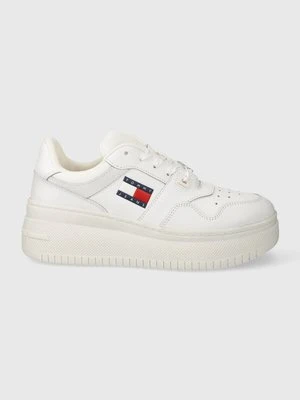 Tommy Jeans sneakersy TJW RETRO BASKET FLATFORM ESS kolor biały EN0EN02506