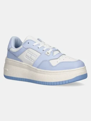 Tommy Jeans sneakersy TJW RETRO BASKET FLATFORM ESS kolor niebieski EN0EN02506