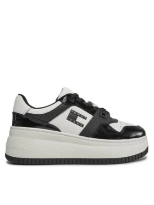 Tommy Jeans Sneakersy Tjw Retro Basket Flatform Patent EN0EN02523 Écru