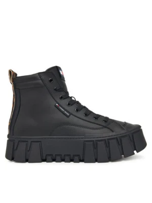 Tommy Jeans Sneakersy Tjw Vulc Flatform Leopard EN0EN02858 Czarny