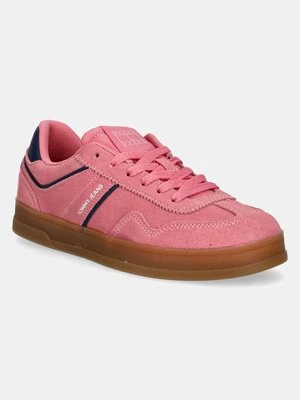 Tommy Jeans sneakersy zamszowe THE GREENWICH SUEDE kolor różowy EN0EN02696