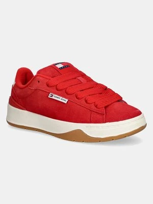 Tommy Jeans sneakersy zamszowe TJW SKATE SNEAKER kolor czerwony EN0EN02677