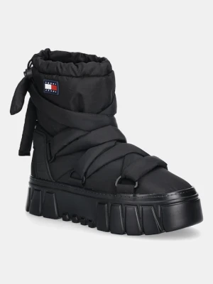 Tommy Jeans śniegowce TJW CHUNKY SNOW BOOT NYLON kolor czarny EN0EN02842