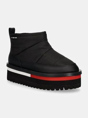 Tommy Jeans śniegowce TJW NYLON FLATFORM BOOT WL kolor czarny EN0EN02689