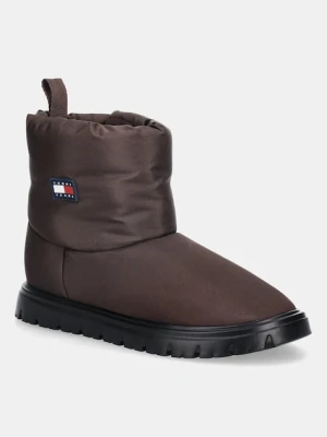 Tommy Jeans śniegowce TJW SNOW BOOT kolor brązowy EN0EN02823