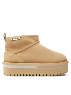 Tommy Jeans Śniegowce Tjw Suede Flatform Boot Wl EN0EN02599 Beżowy