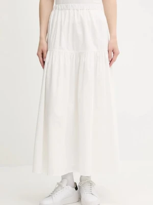 Tommy Jeans spódnica bawełniana kolor biały maxi rozkloszowana DW0DW20980