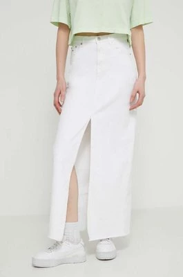 Tommy Jeans spódnica jeansowa kolor biały maxi prosta DW0DW17991
