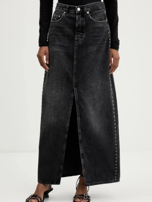 Tommy Jeans spódnica jeansowa kolor czarny maxi prosta DW0DW21576