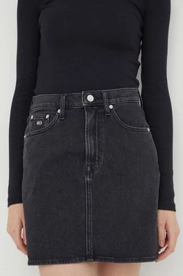 Tommy Jeans spódnica jeansowa kolor czarny mini ołówkowa DW0DW17286