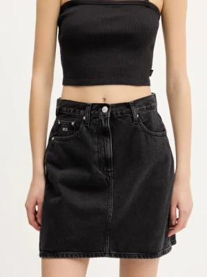 Tommy Jeans spódnica jeansowa kolor czarny mini prosta DW0DW21275