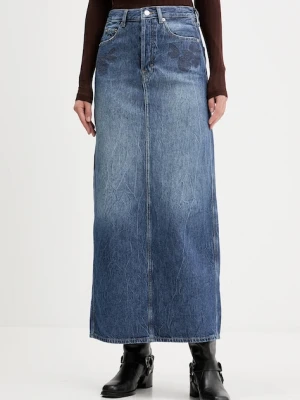 Tommy Jeans spódnica jeansowa kolor granatowy maxi prosta DW0DW21577