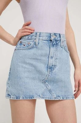 Tommy Jeans spódnica jeansowa kolor niebieski mini ołówkowa DW0DW17674