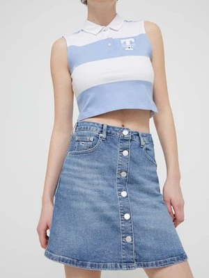 Tommy Jeans spódnica jeansowa kolor niebieski mini ołówkowa DW0DW17982