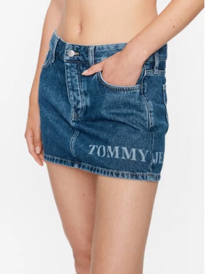 Tommy Jeans Spódnica jeansowa Micro DW0DW14834 Granatowy Regular Fit