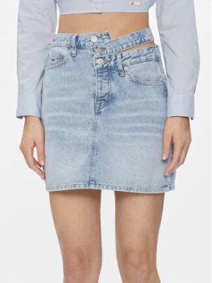 Tommy Jeans Spódnica jeansowa Mom Cut Out Wb Uh Skirt Ah7011 DW0DW17217 Niebieski Slim Fit