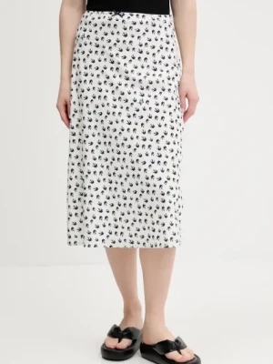 Tommy Jeans spódnica kolor beżowy midi prosta DW0DW20272